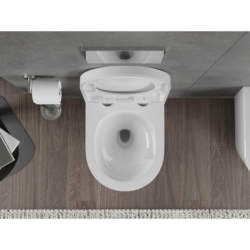 Mexen Rico тоалетна чиния Rimless Tornado с твърда, меко затваряща се седалка, дуропласт, бял гланц - 30720200T