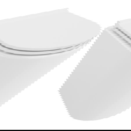 Mexen Rico Rimless Tornado стенна тоалетна чиния със забавено падане, тънък дуропласт, бял гланц - 30720500T