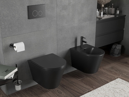 Mexen Rico висяща тоалетна чиния Rimless Tornado, черен мат - 3372XX85T