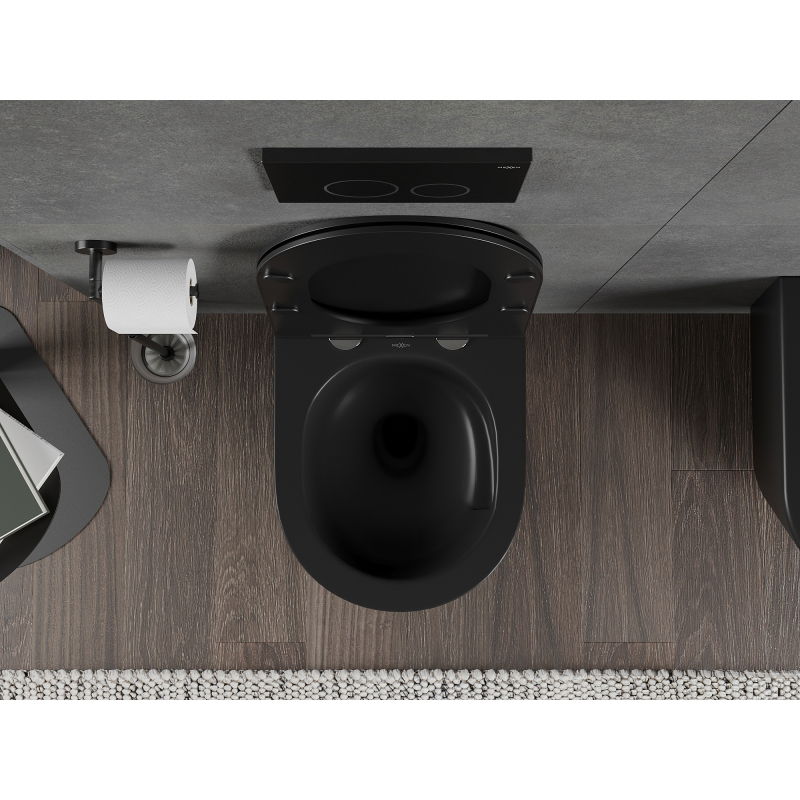 Mexen Rico висяща тоалетна чиния Rimless Tornado, черен мат - 3372XX85T