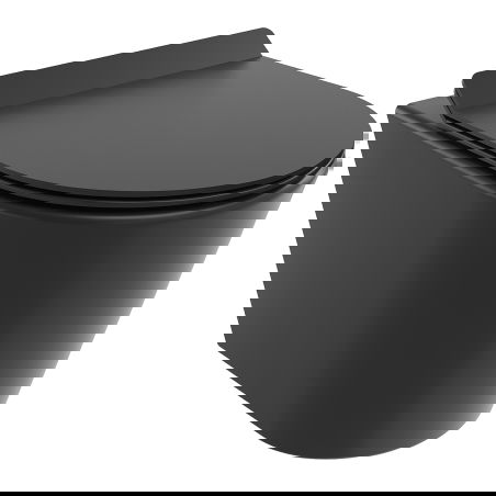Mexen Rico WC чиния Rimless Tornado с тънка седалка със забавено падане, дуропласт, матово черно - 30720185T