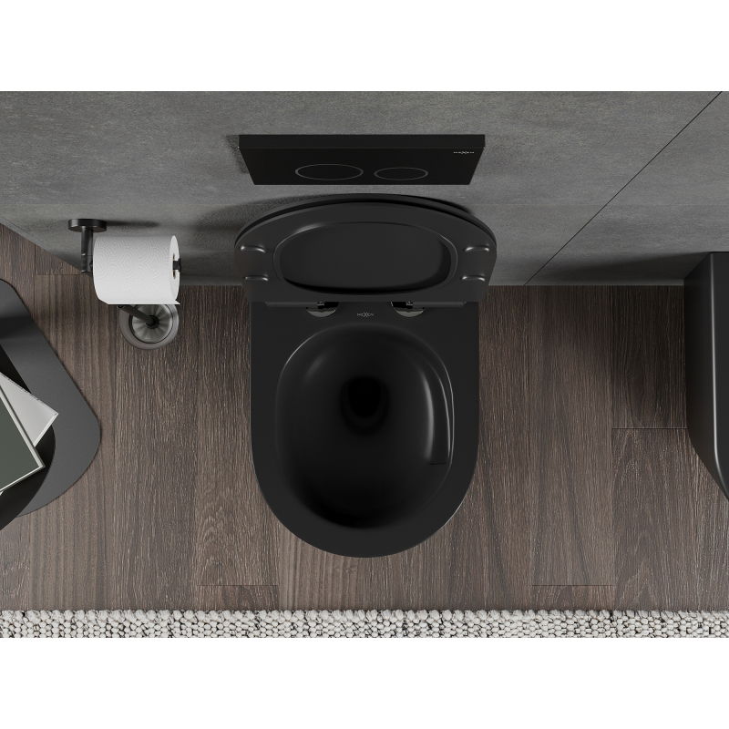 Mexen Rico WC чиния Rimless Tornado със седалка със забавено падане slim, дуропласт, черен мат - 30720185T