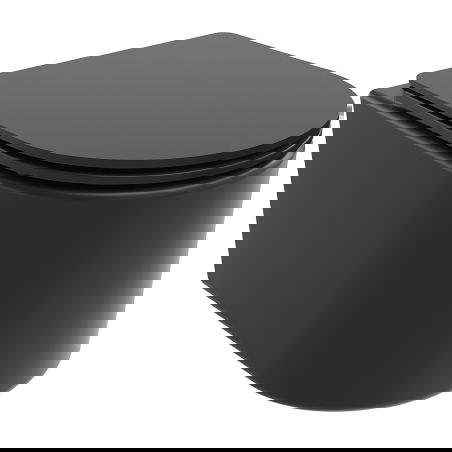 Mexen Sofia тоалетна чиния Rimless Tornado с тънка, плавно падаща седалка, дуропласт, черен мат - 30541085T