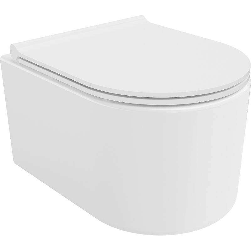 Mexen Sofia Rimless WC тоалетна чиния с тънка седалка, дуропласт, бял гланц - 30540500
