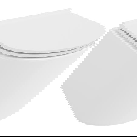 Mexen Sofia Rimless WC тоалетна чиния с тънка седалка, дуропласт, бял гланц - 30540500