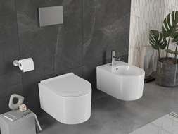 Mexen Sofia Rimless WC тоалетна чиния с тънка седалка, дуропласт, бял гланц - 30540500