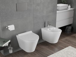 Mexen Rico Rimless Tornado WC чиния с тънка седалка, плавно затваряща се, дуропласт, бял гланц - 30720100T