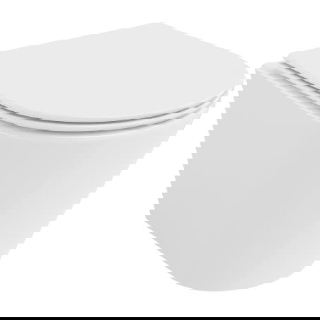 Mexen Rico WC чиния Rimless Tornado с тънка забавеносвиваща се седалка, дуропласт, бял гланц - 30720400T