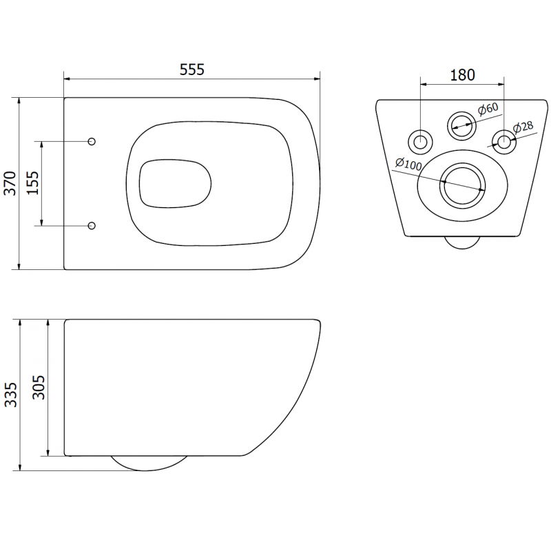 Mexen Timo WC чиния Rimless Tornado с тънка седалка със забавено падане, дуропласт, бял гланц - 30650200T