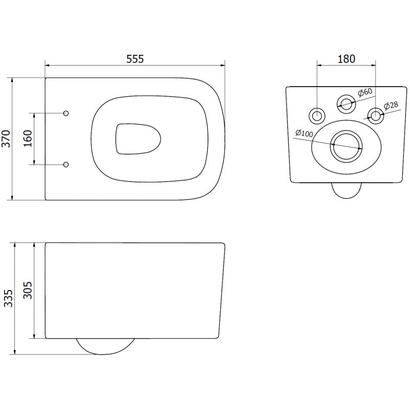 Mexen Vivo тоалетна чиния без ръб Rimless Tornado, бял гланц - 3361XX00T