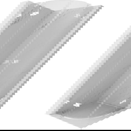 Mexen Lunar полукръгла душ кабина с отваряща се врата 70 x 70 см, прозрачна, бяла - 833-070L-070P-20-00