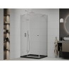 Mexen Roma люлееща се душ кабина 90 x 120 см, прозрачна, хром + корито Flat, черно