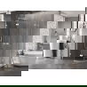 Mexen Lunar полукръгла душ кабина с лява врата 90 x 80 см, прозрачна, бяла - 833-090L-080P-20-00