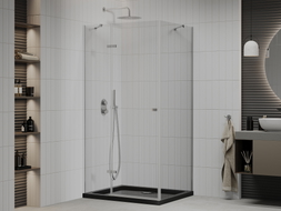 Mexen Roma отворена душ кабина 100 x 90 см, прозрачна, хром + поддушово корито