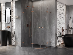 Mexen Lunar полукръгла душ кабина с отваряемо крило отляво 90 x 80 см,