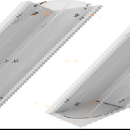 Mexen Lunar душ кабина полу-кръгла отваряща се 90 x 90 cm, прозрачна, розово