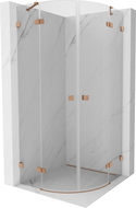Полукръгла душ кабина Mexen Lunar с панти 80 x 80 см, прозрачна, мед матова - 833-080L-080P-65-00