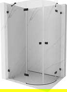 Mexen Lunar полукръгла душ кабина люлееща лява 100 x 90 см, прозрачна, черна - 833-100L-090P-70-00