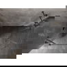 Полукръгла сгъваема лява душ кабина Mexen Lunar 100 x 90 cm, прозрачна, четкано оръжейно сиво - 833-100L-090P-66-00