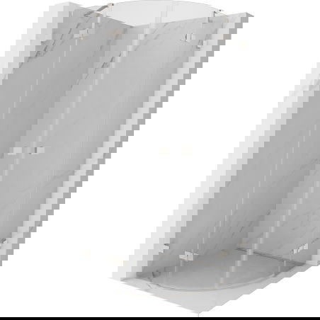 Mexen Lunar полукръгла душ кабина с врата 80 x 80 см, прозрачна, матов никел - 833-080L-080P-97-00