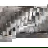 Полукръгла душ кабина Mexen Lunar с отваряща се врата дясна 90 x 70 см, прозрачна, бяла - 833-090P-070L-20-00