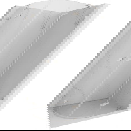 Mexen Lunar полукръгла душ кабина с отварящи се врати, дясна 90 x 70 cm, прозрачна, четкан никел - 833-090P-070L-97-00