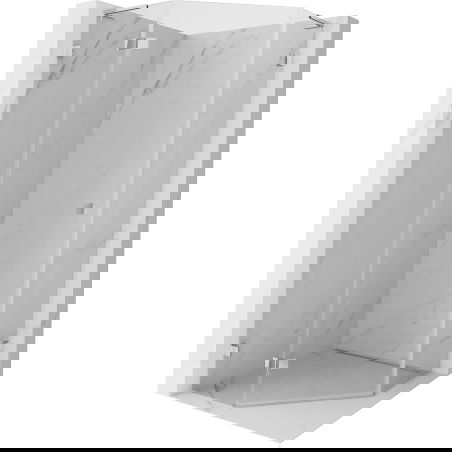 Mexen Lunar L петоъгълна душ кабина с панти лява 100 x 100 см, прозрачна, хром - 831L-100L-100P-01-00-L