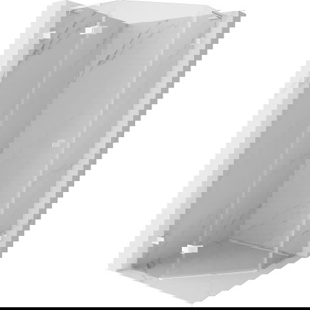 Mexen Lunar L петстенна душ кабина с въртяща се лява врата 90 х 90 см, прозрачна, бяла - 831L-090L-090P-20-00-L