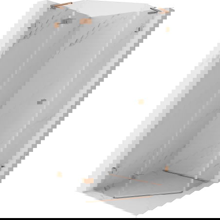 Mexen Lunar L петостенна душ кабина с леви панти 100 x 100 cm, прозрачна, матов