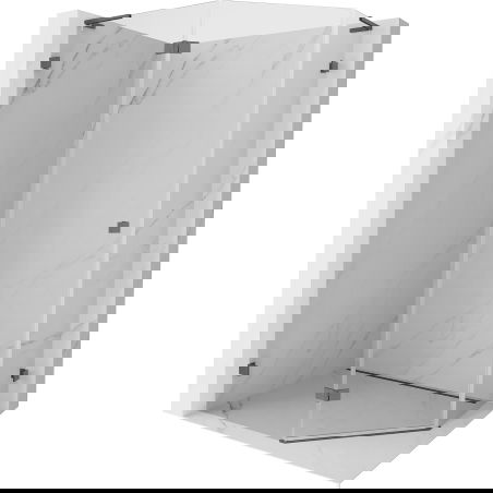 Mexen Lunar L петстенна душ кабина с отваряща се лява врата 100x80 см, прозрачно, матово сиво - 831L-100L-080P-66-00-L