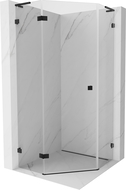Mexen Lunar L петтоъгълен душ кабина ляво отваряне 80 x 80 см, прозрачна, черна - 831L-080L-080P-70-00-L