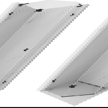 Mexen Lunar L петстенна лява душ кабина 100 x 90 см, прозрачна, черна - 831L-100L-090P-70-00-L