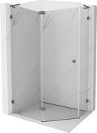 Mexen Lunar L петоъгълна душ кабина с панти лява 100 x 80 см, прозрачно, оръжеен метал - 831L-100L-080P-95-00-L