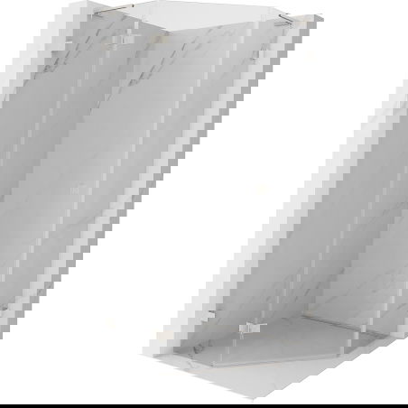 Mexen Lunar L петоъгълна душ кабина, лява 90 x 90 cm, прозрачна, матов никел - 831L-090L-090P-97-00-L