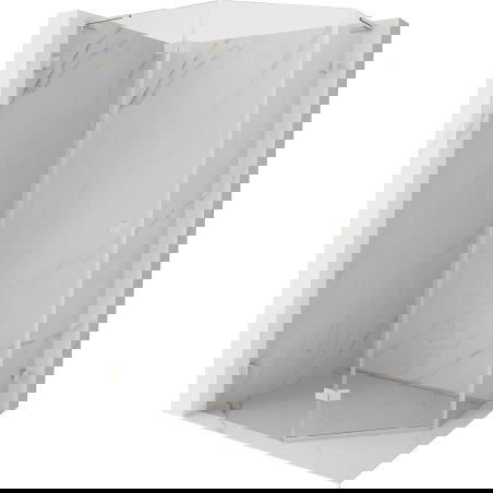 Mexen Lunar L петоъгълна душ-кабина лява 100 x 90 см, прозрачна, четкан никел - 831L-100L-090P-97-00-L