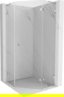 Mexen Lunar L петостранна душ кабина с дясно отваряне 80 x 80 см, прозрачна, хром - 831L-080P-080L-01-00-P