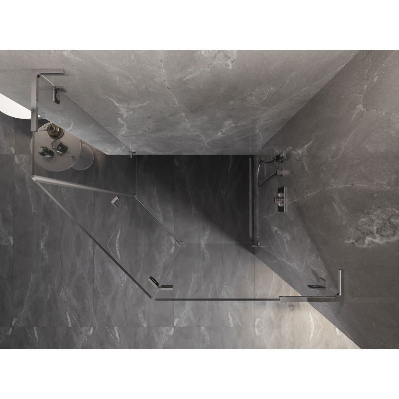 Mexen Lunar L петостенна душ кабина, отваряща се надясно, 100 x 80 см, прозрачна, хром - 831L-100P-080L-01-00-P