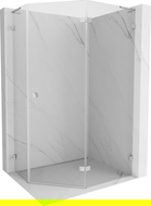Mexen Lunar L петостенна душ кабина с дясно отваряне 100 x 80 см, прозрачна, хром - 831L-100P-080L-01-00-P