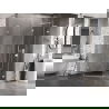 Mexen Lunar L петстенна душ кабина с подвижна врата дясна 90 x 80 см, прозрачна, бяла - 831L-090P-080L-20-00-P