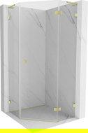 Mexen Lunar L петостенна душ кабина дясна 80 x 80 см, прозрачна, златиста матирана - 831L-080P-080L-55-00-P