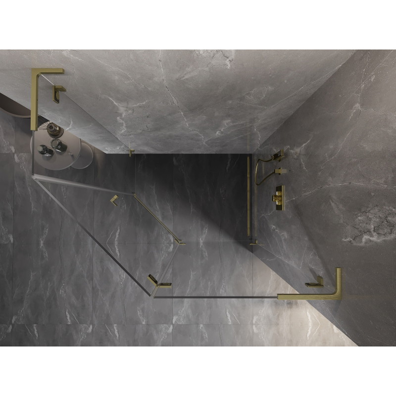 Mexen Lunar L петостенна душ кабина с врата, открита отдясно, 90 x 80 см,