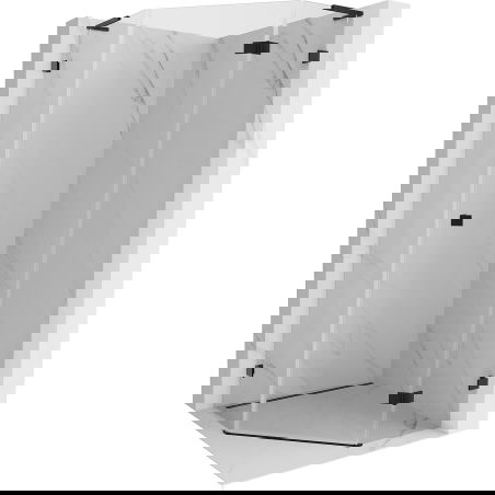 Mexen Lunar L петстранна душ кабина с панта, дясна 90 x 90 см, прозрачна, черна - 831L-090P-090L-70-00-P