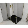 Mexen Roma люлееща се душ кабина 120 х 90 см, прозрачна, златна + корито Flat,