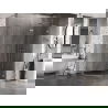Mexen Lunar L, петоъгълна душ кабина, дясно отваряне, 90 x 80 см, прозрачна, матиран никел - 831L-090P-080L-97-00-P
