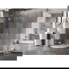 Mexen Lunar L полукръгла душ кабина с врати 70 x 70 см, прозрачно, хром - 833L-070L-070P-01-00