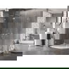Mexen Lunar L полукръгла душ кабина с леви врати 80 x 70 см, прозрачна, хром - 833L-080L-070P-01-00