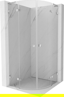 Mexen Lunar L полукръгла душ кабина 80 x 80 см, прозрачна, хром - 833L-080L-080P-01-00