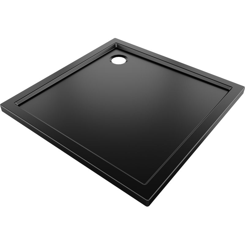 Mexen Flow квадратен плосък 80 x 80 см, черен мат - 46S708080