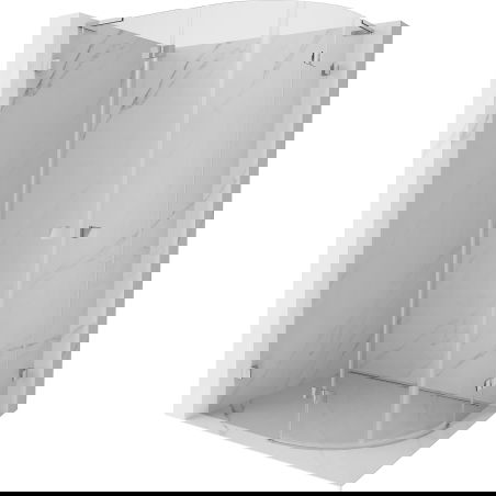 Mexen Lunar L полукръгла душ кабина на панти с ляв монтаж 90 x 80 см, прозрачно стъкло, хром - 833L-090L-080P-01-00