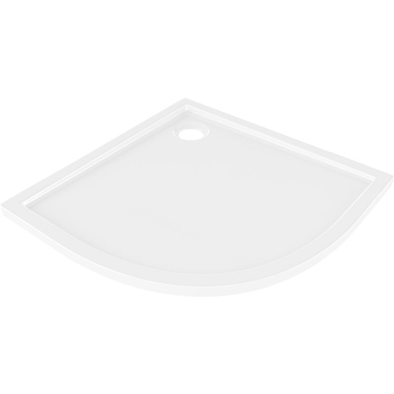 Mexen Flow полукръгъл плосък 90 x 90 cm, бял гланц - 46Q109090